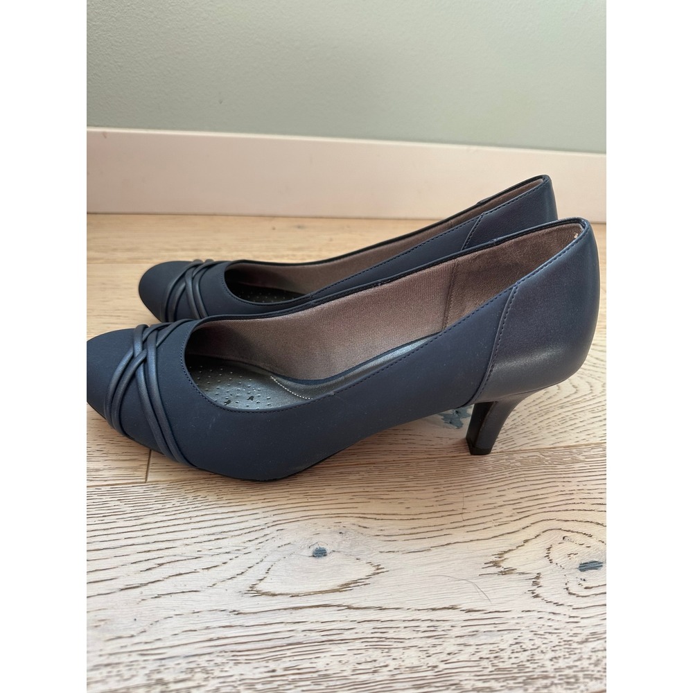 LifeStride Pascal Navy Blue Soft System Comfort Kitten Heel Pumps Womens 10W